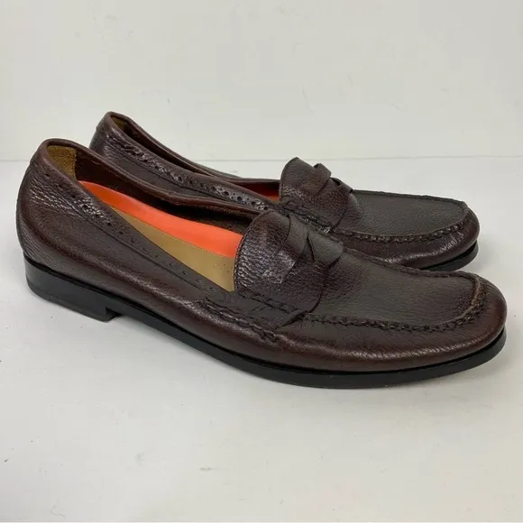 Cole Haan Grand OS Leather Red Brown Slip ON Loafers