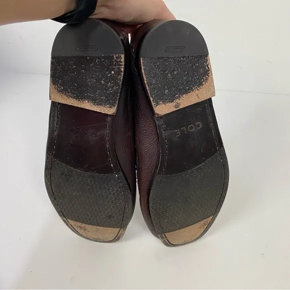 Cole Haan Grand OS Leather Red Brown Slip ON Loafers