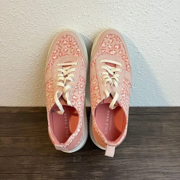 Cole Haan GrandPro Rally Canvas Court Sneakers Pink‎ Peach Whip Womens Size 8