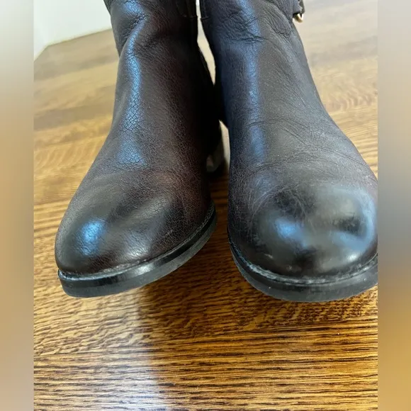 COLE HAAN Isabell Stretch Boots Brown Leather Tall Riding Boot Equestrian 6.5