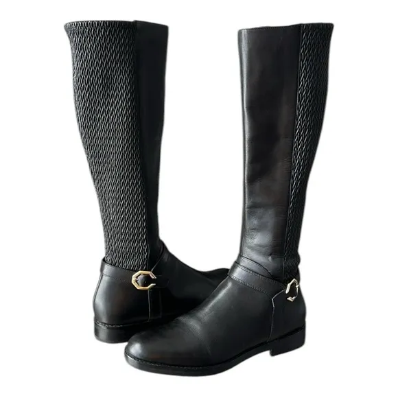 COLE HAAN Leela Grand 360 Rising Boots Black Leather English Country Size 9