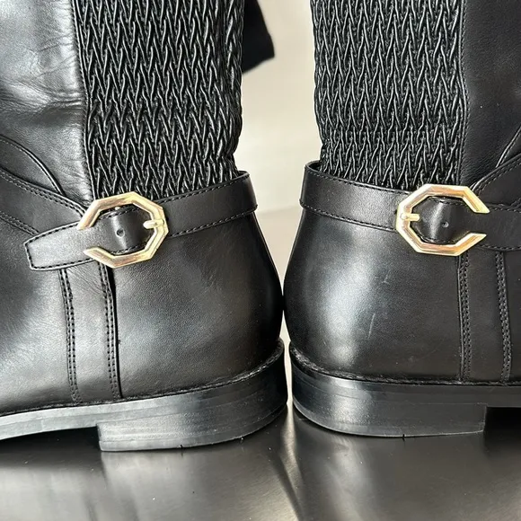 COLE HAAN Leela Grand 360 Rising Boots Black Leather English Country Size 9