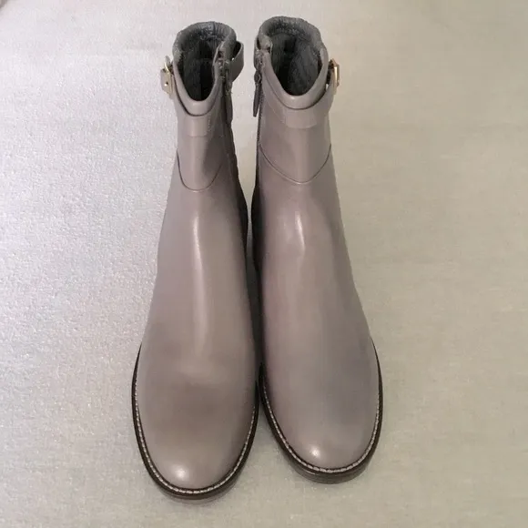 Cole Haan Lexi Grand Stretch Strap Boot Mid Calf, Gray Leather NWT Size 7