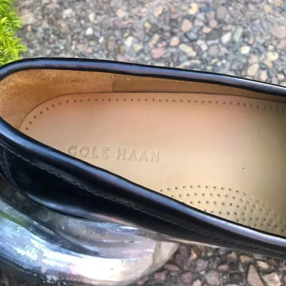 Cole Haan Men's Black Leather Pinch Tassel Slip on Dress Loafers