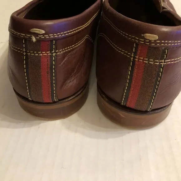COLE HAAN MEN'S BROWN LEATHER SLIP-ON LOAFERS SIZE: 11M