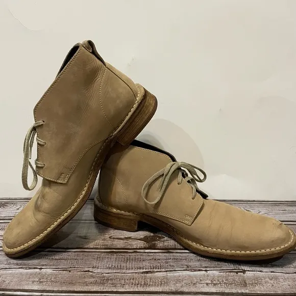 Cole Haan Mens Desert Chukka Boots Light Brown Leather Lace Up Size 10M