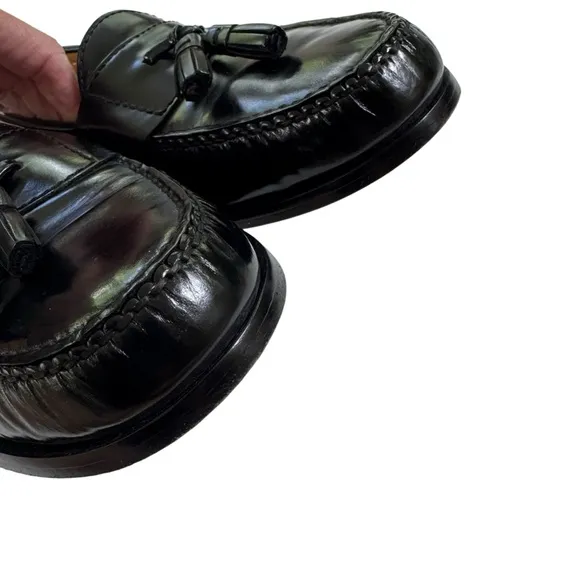 Cole Haan Men's Leather Pinch Tassel Loafers Black Size 11.5 WORN ONCE