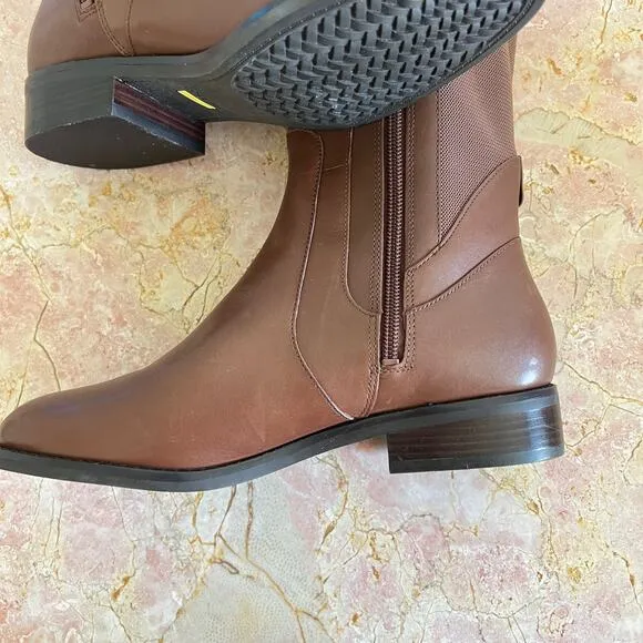 Cole Haan Noelle Brown Leather Knee High Stretch Riding Boots Womens 7.5