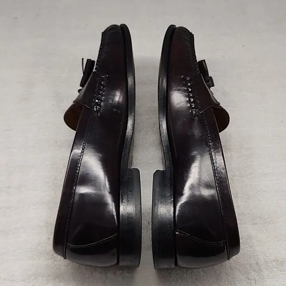 COLE HAAN PINCH TASSEL LEATHER LOAFERS BURGUNDY MENS 10.5 ELEGANT GUC MADE INDIA