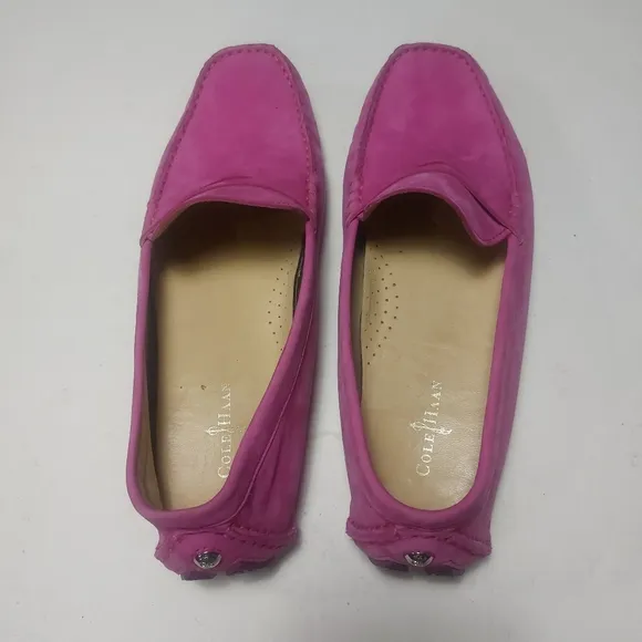 COLE HAAN Pink Leather Slip-On Loafers Size 10.5