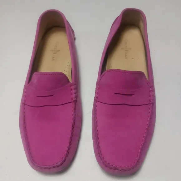 COLE HAAN Pink Leather Slip-On Loafers Size 10.5