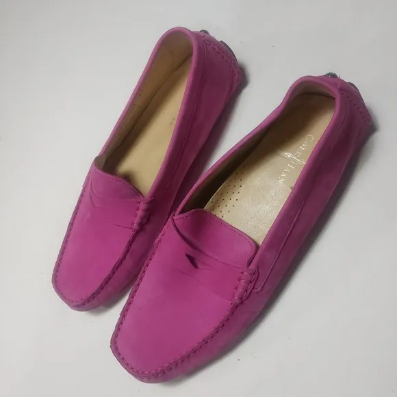 COLE HAAN Pink Leather Slip-On Loafers Size 10.5