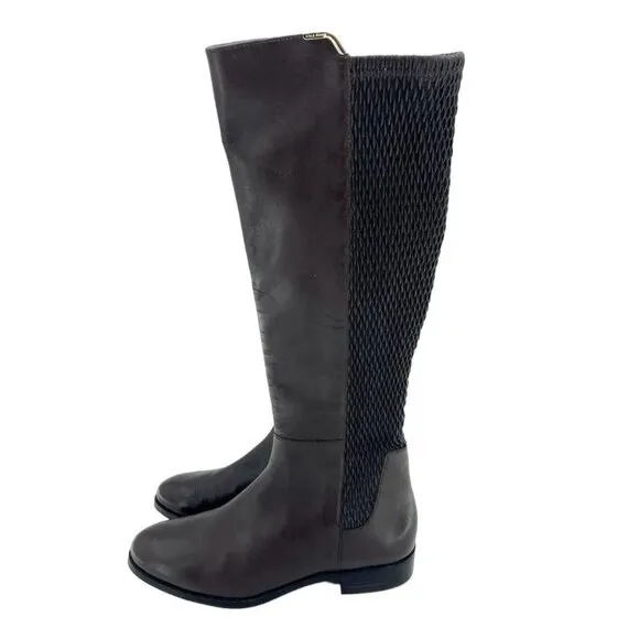 Cole Haan Rockland Tall Riding Boots Chestnut Brown Leather 6.5 $300 New