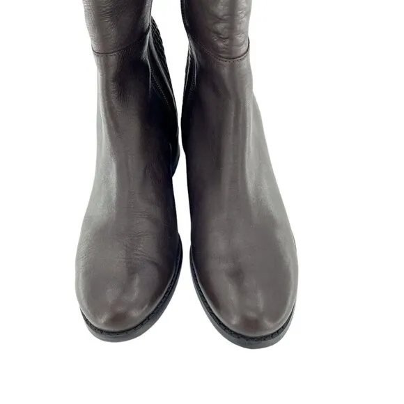 Cole Haan Rockland Tall Riding Boots Chestnut Brown Leather 6.5 $300 New