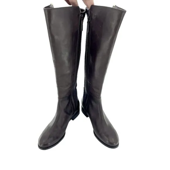 Cole Haan Rockland Tall Riding Boots Chestnut Brown Leather 6.5 $300 New