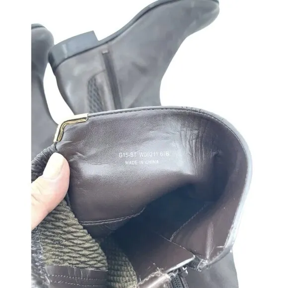 Cole Haan Rockland Tall Riding Boots Chestnut Brown Leather 6.5 $300 New
