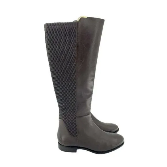 COLE HAAN Rockland Tall Riding Boots Chestnut Brown Leather 6.5 NEW