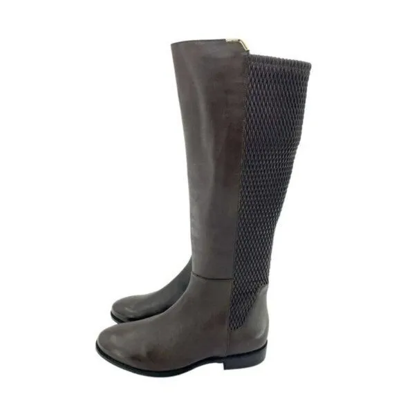 COLE HAAN Rockland Tall Riding Boots Chestnut Brown Leather 6.5 NEW