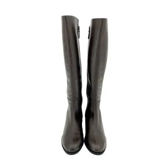 COLE HAAN Rockland Tall Riding Boots Chestnut Brown Leather 6.5 NEW