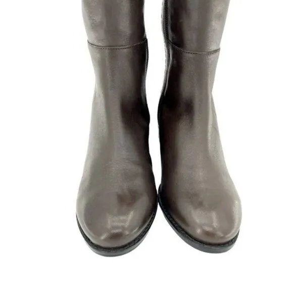 COLE HAAN Rockland Tall Riding Boots Chestnut Brown Leather 6.5 NEW