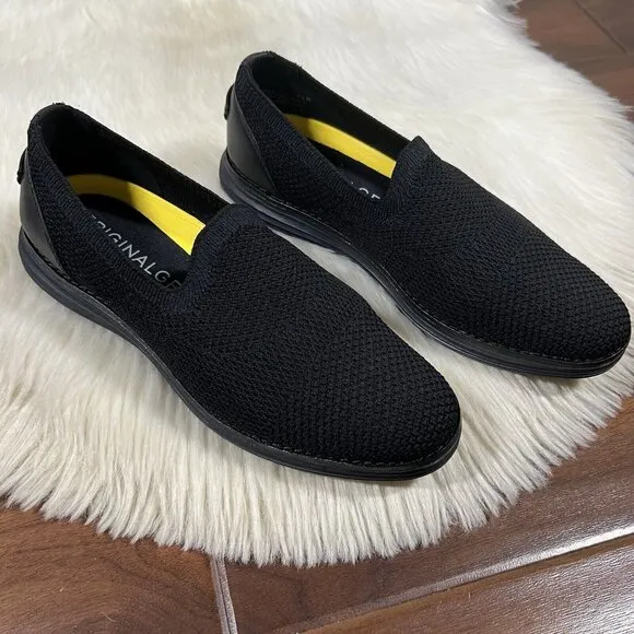 Cole Haan Size 7.5 B Black‎ Original Grand Knit Cloudfeel Meridian Loafers Shoe