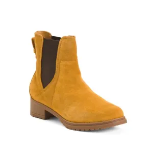 Cole Haan Suede Waterproof Camea Chelsea Boots Amber Color Women’s Size 5