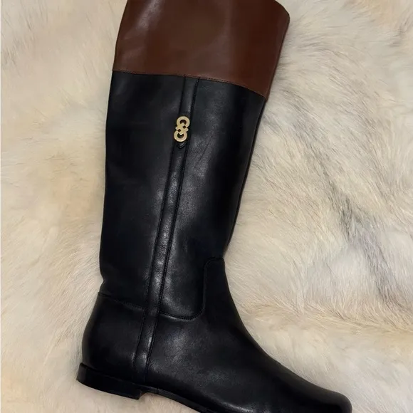 Cole Haan Women's Black Leather Knee-high Riding Boots Size 8 - WORN ONCE
