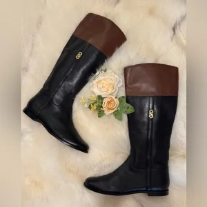 Cole Haan Women's Black Leather Knee-high Riding Boots Size 8 - WORN ONCE