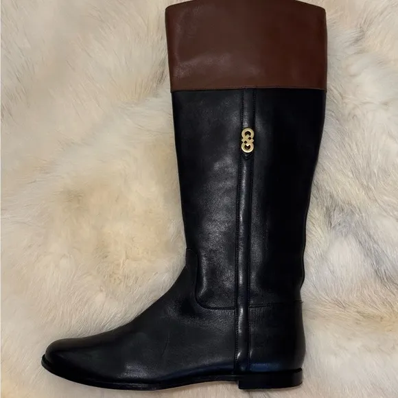 Cole Haan Women's Black Leather Knee-high Riding Boots Size 8 - WORN ONCE