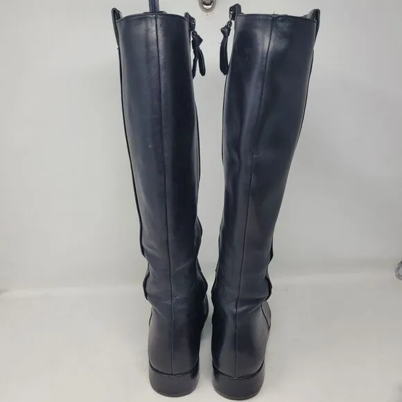 Cole Haan Womens Boots size 8.5B Adler CalissaTall Riding pull-on black Leather