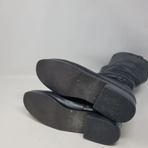 Cole Haan Womens Boots size 8.5B Adler CalissaTall Riding pull-on black Leather