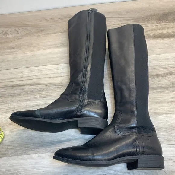 Cole Haan Women's Boots Tall Leather Black Riding Size 8.5B Jodhpur