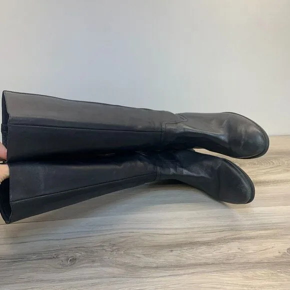Cole Haan Women's Boots Tall Leather Black Riding Size 8.5B Jodhpur