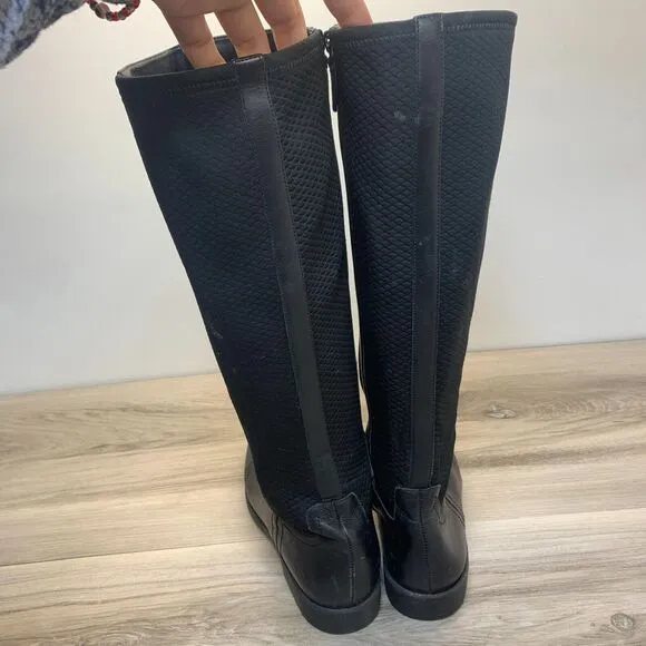 Cole Haan Women's Boots Tall Leather Black Riding Size 8.5B Jodhpur