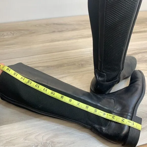 Cole Haan Women's Boots Tall Leather Black Riding Size 8.5B Jodhpur