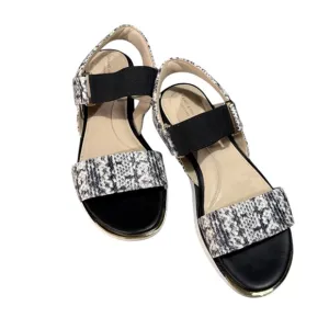 Cole Haan Women's Grand Ambition Carmel Grey Snake Print Leather Sandals 8.5