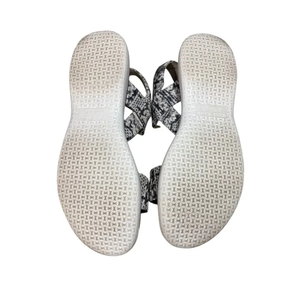 Cole Haan Women's Grand Ambition Carmel Grey Snake Print Leather Sandals 8.5