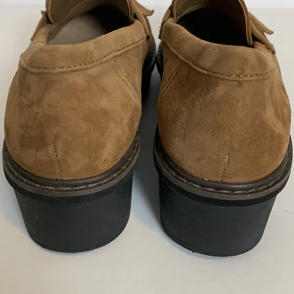 Collection by Clarks Airabell Slip On Cognac Suede Wedge Loafers Size 7M