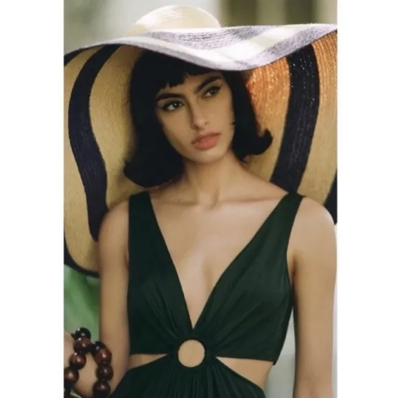 Colorblock Cutout Ruffle Maxi Dress - Geisha Designs Anthropologie