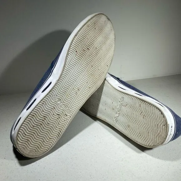 Columbia Shoes Mens 10,5 Navy Blue Canvas Comfort Walking Sneakers Vulc N Vent