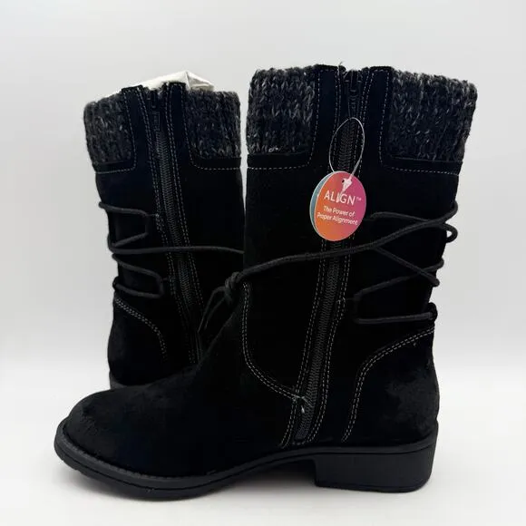 Comfortiva Womens Salem Casual Boots US 7 Wide EU 38 Black Suede Waterproof NIB