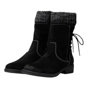 Comfortiva Womens Salem Casual Boots US 7 Wide EU 38 Black Suede Waterproof NIB