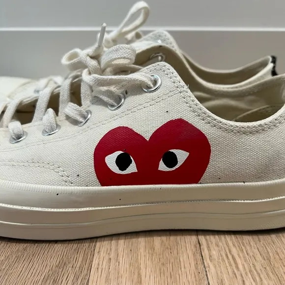 COMME DES GARCONS PLAYConverse Large Emblem Low Top Canvas Sneakers