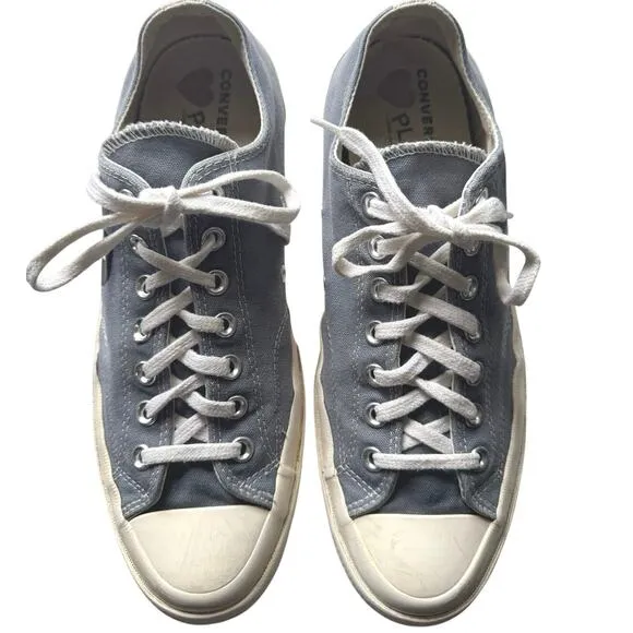 Comme des Garçons Play x Converse Chuck 70 Low Sneakers Gray Black Size 11