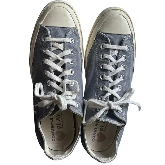 Comme des Garçons Play x Converse Chuck 70 Low Sneakers Gray Black Size 11