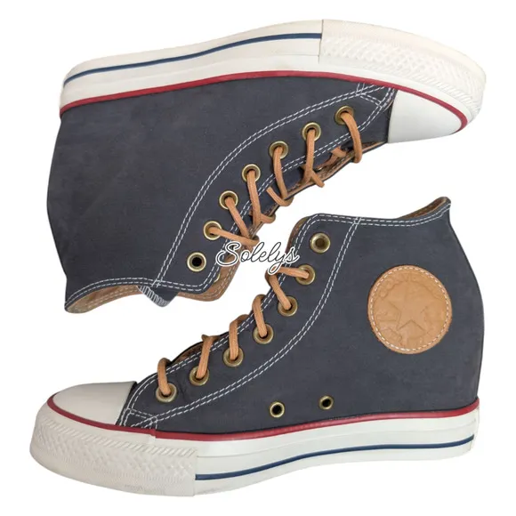 Converse 2017 CTAS Lux Mid Hidden Wedge Almost Black Peached Canvas Sneaker 8