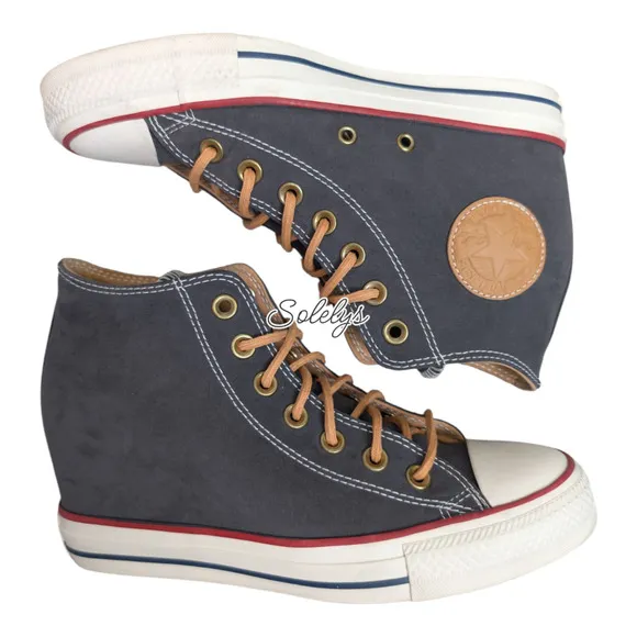 Converse 2017 CTAS Lux Mid Hidden Wedge Almost Black Peached Canvas Sneaker 8