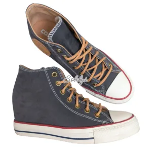 Converse 2017 CTAS Lux Mid Hidden Wedge Almost Black Peached Canvas Sneaker 8