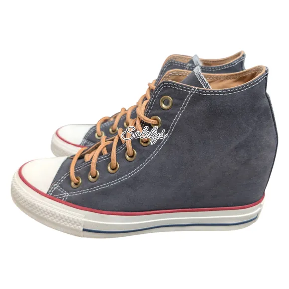 Converse 2017 CTAS Lux Mid Hidden Wedge Almost Black Peached Canvas Sneaker 8