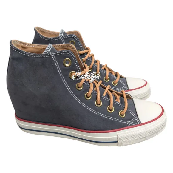 Converse 2017 CTAS Lux Mid Hidden Wedge Almost Black Peached Canvas Sneaker 8